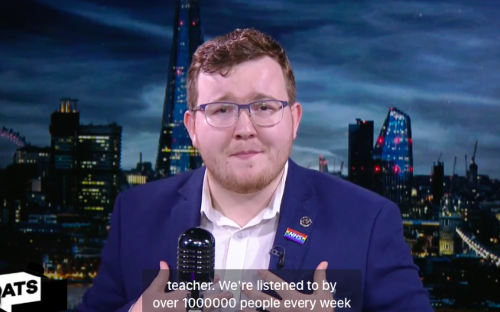 James Giles appears on the RT channel, standing in for George Galloway