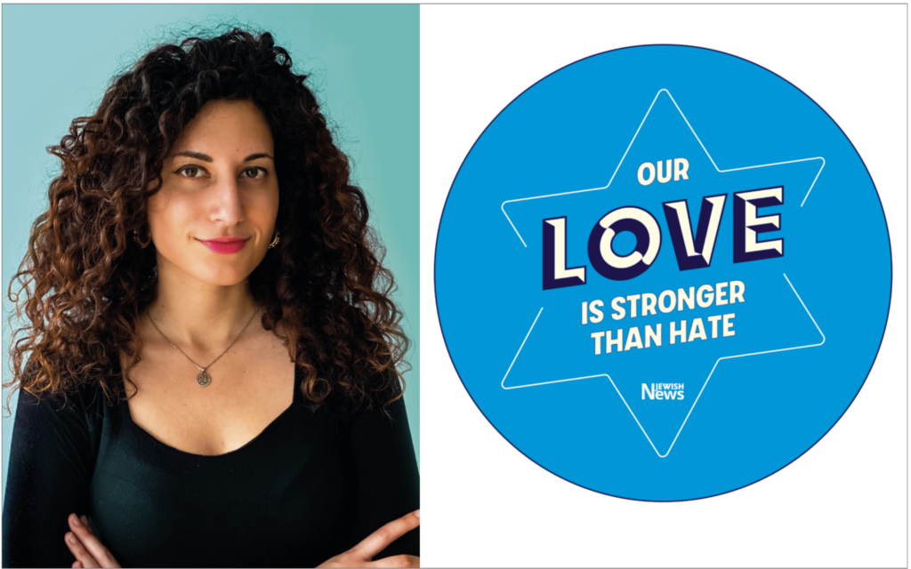 Emily Theodore and her sticker design. She said she instantly connected to its uplifting message