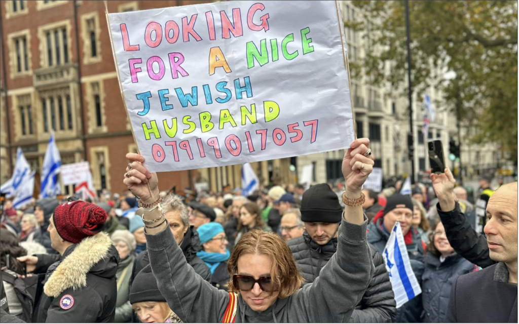 Ryan, who lives in Marylebone and works in fashion, with his sign at Sunday's march