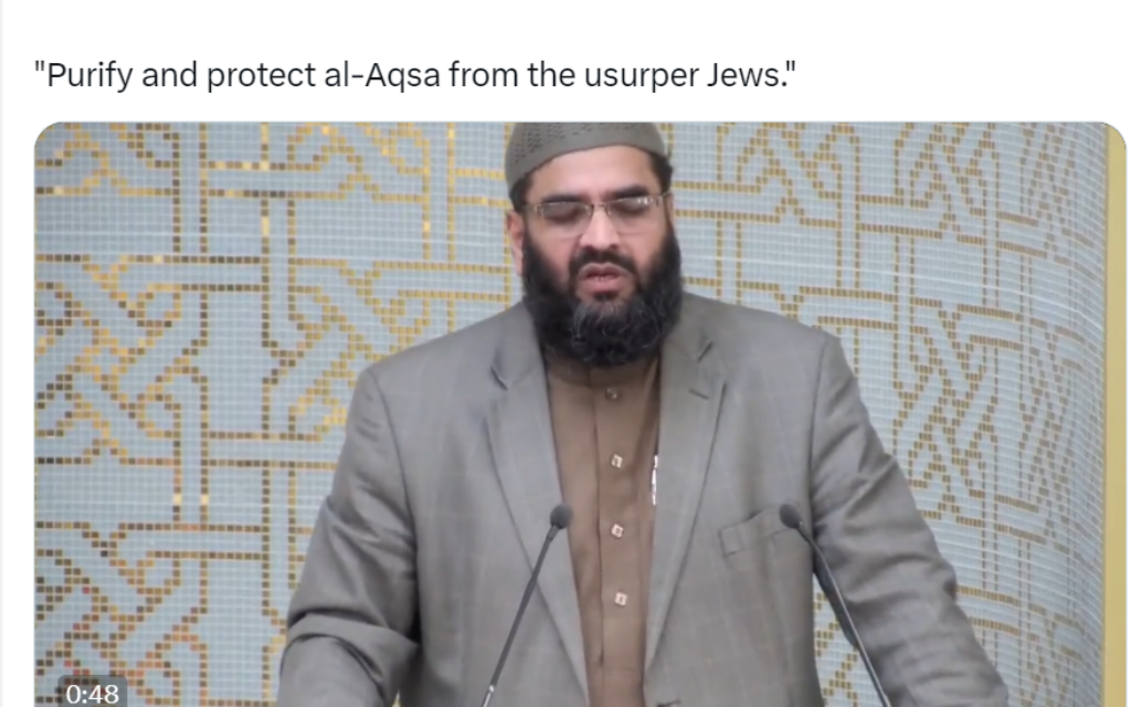 Pic: Screengrab, Twitter. Imam Muhammad Abdullah Shakir