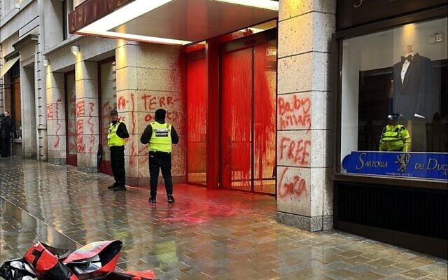 Arrests made after Palestine Action group deface London offices of