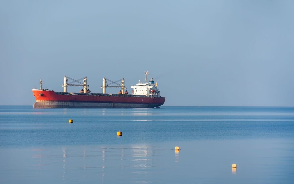 An oil tanker in the Red Sea off the coast of Jordan.