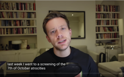 Owen Jones in his 25-minute video response to a screening of footage of the 7 October attacks