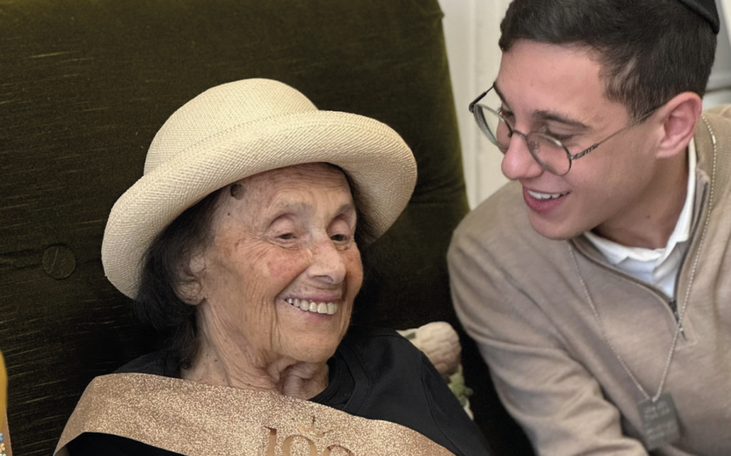 Lily Ebert with her great-grandson Dov Forman