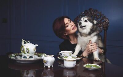 Sharon Osbourne with dog