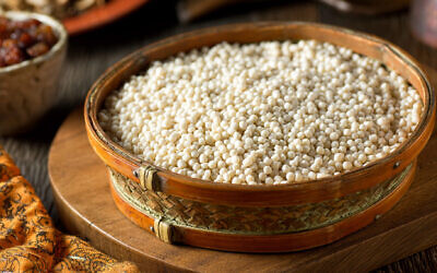 A bowl of raw organic Israeli couscous. (Getty Images)