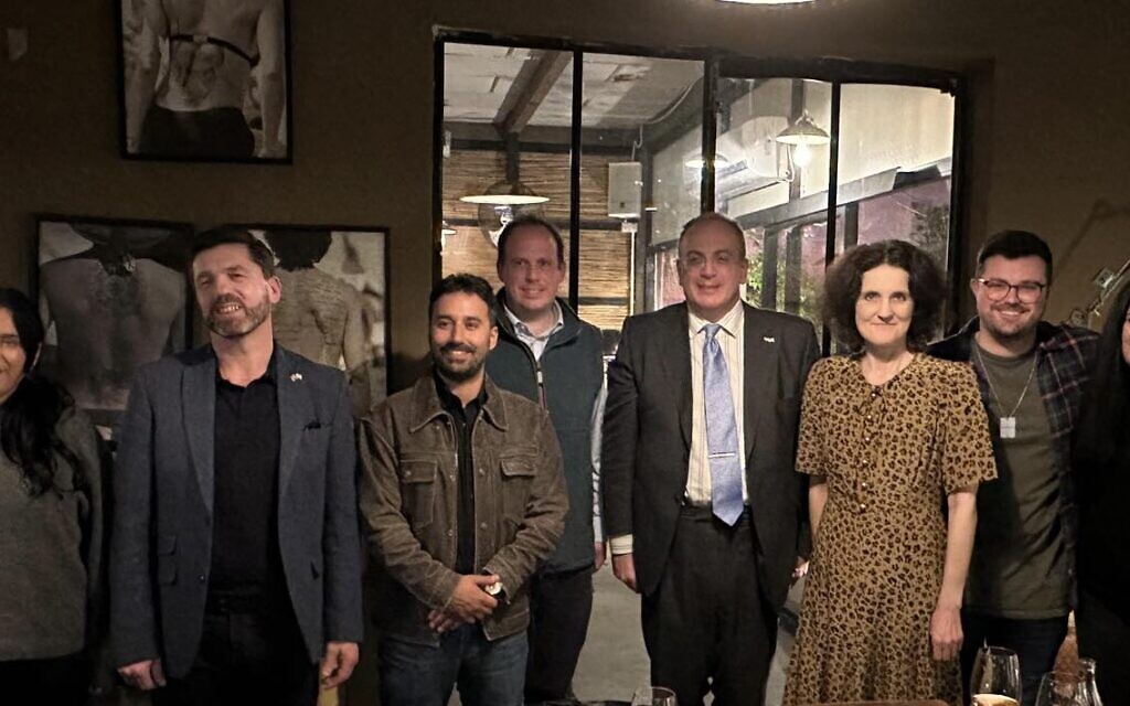 Theresa Villiers with a group of MPs and Conservative Friends of Israel, with Nimrod Palmach, an IDF reservist who drove south on 7th October to fight heroically against Hamas. Pic: Facebook