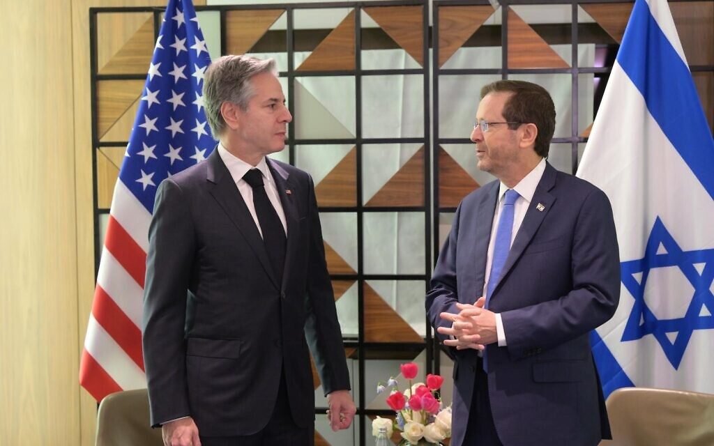 U.S. Secretary of State Antony Blinken and Israeli President Isaac Herzog. Photo credits: Amos Ben-Gershom (GPO)