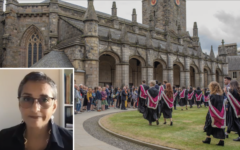 A St Andrews University graduation and (inset) Aswini Weereratne KC of Doughty Street Chambers A St Andrews University graduation and (inset) Aswini Weereratne KC of Doughty Street Chambers