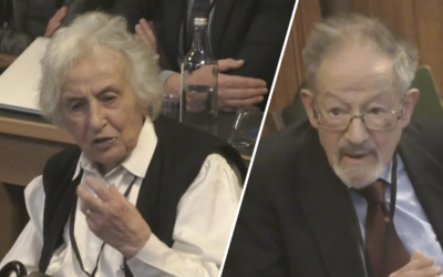 Anita Lasker-Wallfisch and Dr Martin Stern give evidence on Wednesday in the House of Commons