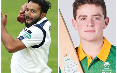 Azeem Rafiq playing for Yorkshire and South African rising star David Teeger.