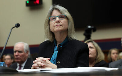 Dr. Sally Kornbluth, President of Massachusetts Institute of Technology, testifies before the House Education and Workforce Committee on December 5, 2023, in Washington, DC. The Committee held a hearing to investigate antisemitism on college campuses. (Kevin Dietsch/Getty Images)