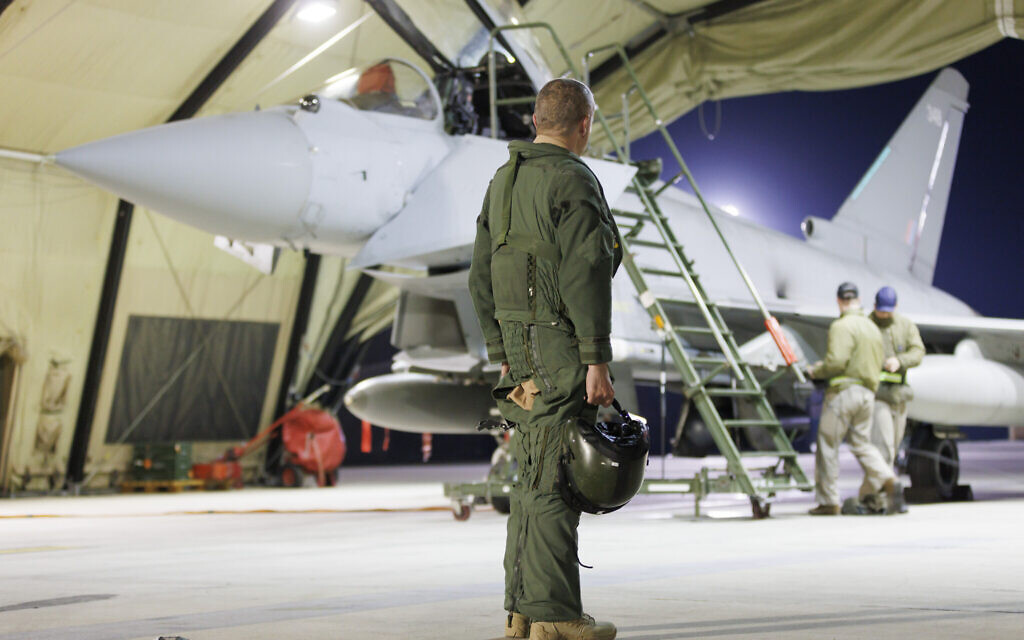 Handout photo dated 04/02/2024 issued by the Ministry of Defence (MOD) of a RAF Typhoon FGR4 aircraft returning to their base following strikes against Houthi targets in Yemen. The UK has joined the US in further strikes against Houthi locations in Yemen involved in the campaign targeting shipping in the southern Red Sea and the Bab al Mandab, the Ministry of Defence has said. Issue date: Saturday February 3, 2024. PA Photo. See PA story DEFENCE RedSea. Photo credit should read: AS1 Jake Green RAF/MOD/Crown Copyright/PA Wire

NOTE TO EDITORS: This handout photo may only be used in for editorial reporting purposes for the contemporaneous illustration of events, things or the people in the image or facts mentioned in the caption. Reuse of the picture may require further permission from the copyright holder.