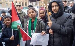 Young Muslims, given time off school to protest against Israel in Tower Hamlets