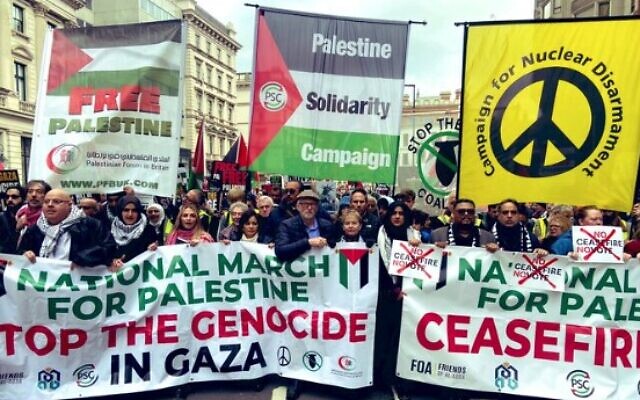 Among the speakers was former Labour leader Jeremy Corbyn and Palestinian ambassador to the UK Husam Zomlot, who both called for “justice” for the Palestinian people. Pic: Twitter/X