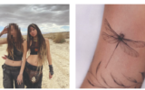 Shani Louk(right) with her friend at Nova and (left) one of the tattoos she designed