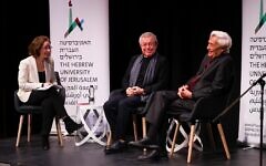 Left to right: Vivienne Stern, Daniel Libeskind, Professor Hanoch Gutfreund at JW3 Pic credit: MART Photography - Tammy Sefler