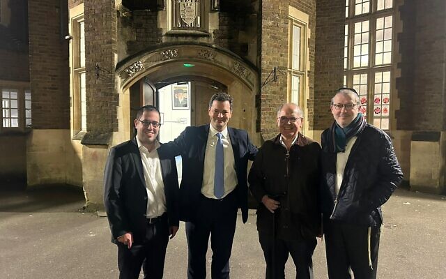 Alex Deane, second left, after being elected as Finchley and Golders Green Tory candidate