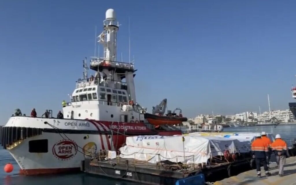 World Central Kitchen announced that the first ship with 200 tonnes of food had departed for Gaza from Cyprus on Tuesday as part of the opening of a maritime corridor for humanitarian to the enclave. Courtesy: World Central Kitchen