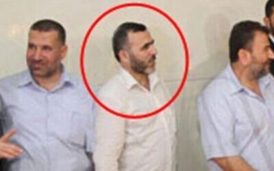 A photo of Hamas commander Marwan Issa taken in 2011. The other two men in the picture, Saleh al-Arouri, left, and Ahmed Jabari, have also been assassinated, Jabari in 2012 and al-Arouri in January 2024. (Screenshot/Twitter)