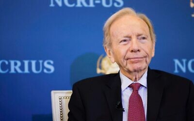 Former Sen. Joe Lieberman (D-CT) speaks at a panel hosted by the National Council of Resistance of Iran – U.S. Representative Office, August 17, 2022 in Washington, DC. (Anna Moneymaker/Getty Images)