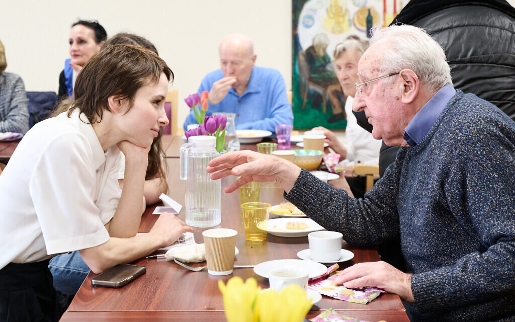 Anna Próchniak, (Gita) with Holocaust survivor and centre member Ivor Perl BEM at Jewish Care's Holocaust Survivors' Centre. Pic: Adam Lawrence