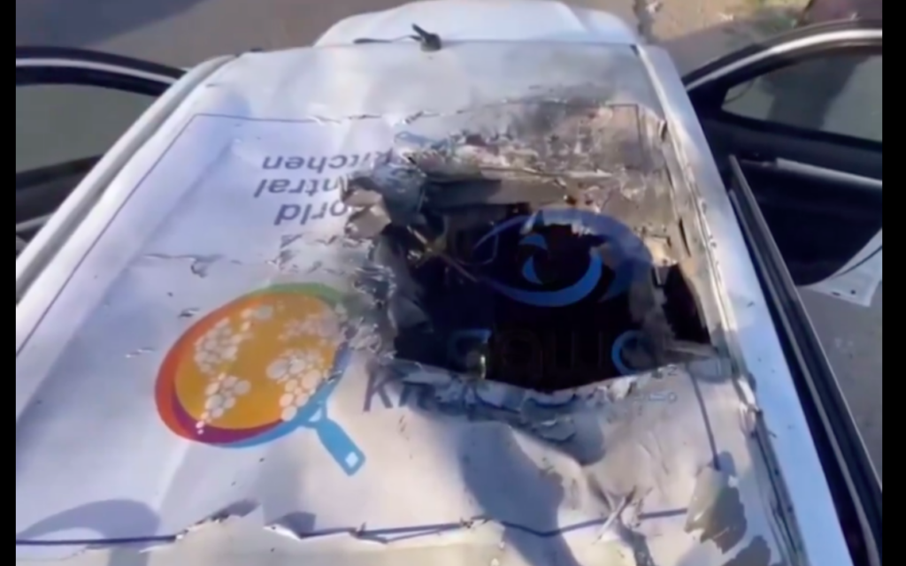 Vehicle used by World Central Kitchen is targeted in Israeli airstrike, killing 7. (pic X)