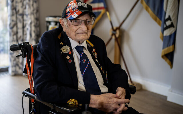 D-Day Veteran David Teacher at Broughton House in Salford. David has died less than a fortnight before the 80th anniversary of the landings.