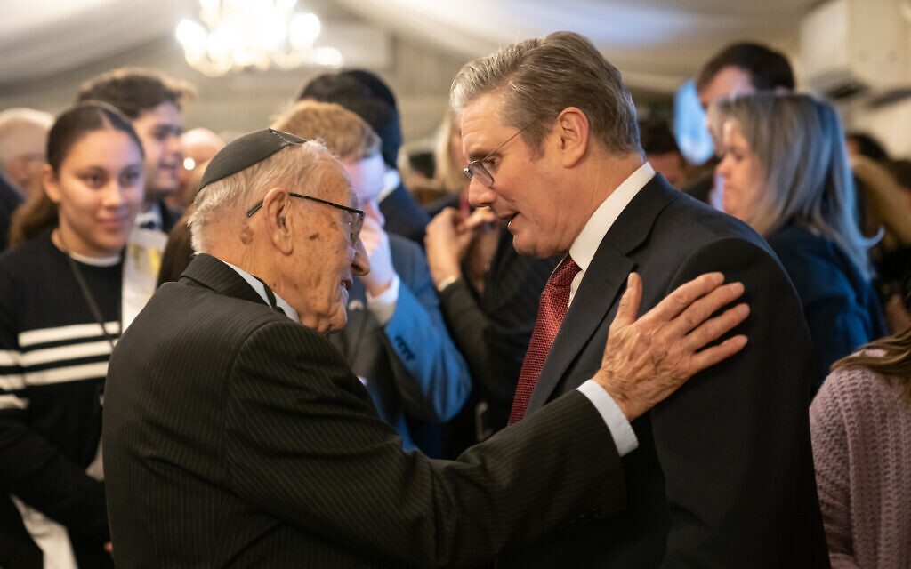 Keir Starmer with Holocaust survivors at a Memorial Day reception in 2024.