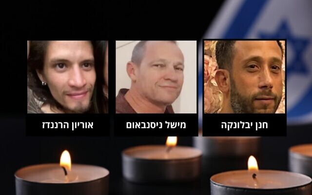 The bodies of hostages Hanan Yablonka, Michel Nissenbaum, and Orion Hernandez have been recovered by the IDF in Gaza. Pic: IDF SPOKESPERSON'S UNIT