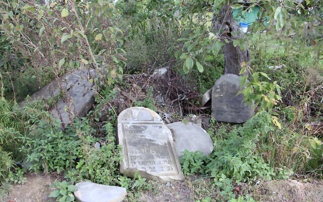 Gravestones from the Brest-Litovsk (Brisk) Jewish cemetery discovered at the site of the Warbourg Colony in 2016 Photo credit The Together Plan