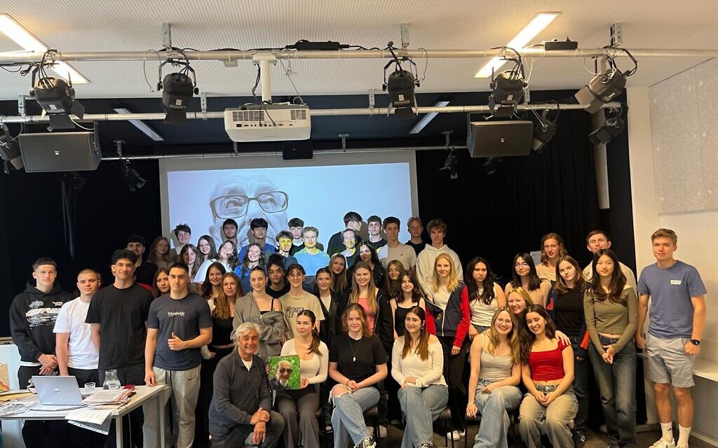Michael-Bibring-with-students-from-the-school. Pic: HET
