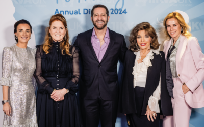 From left: Tikva UK CEO Karen Bodenstein, the Duchess of York, the comedian Modi, Dame Joan Collins and Arabella Spiro. Picture: Blake Ezra Photography
