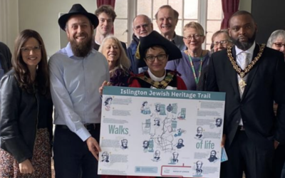 Rabbi Mendy and Hadasa Korer (left) with Islington's mayor and deputy mayor at the launch of the Untold Stories Jewish heritage trail on 23 May
