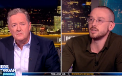 Piers Morgan's discussion with Novara Media host Michael Walker. Screenshot: Twitter/X