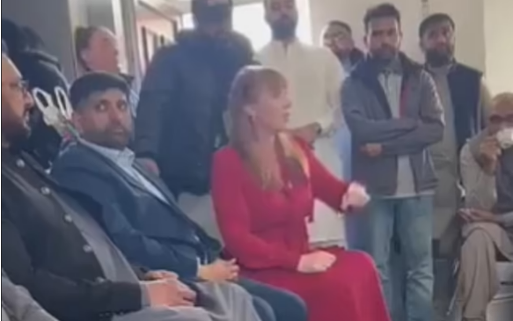 Screenshot of video circulating online showing Angela Rayner addressing voters.