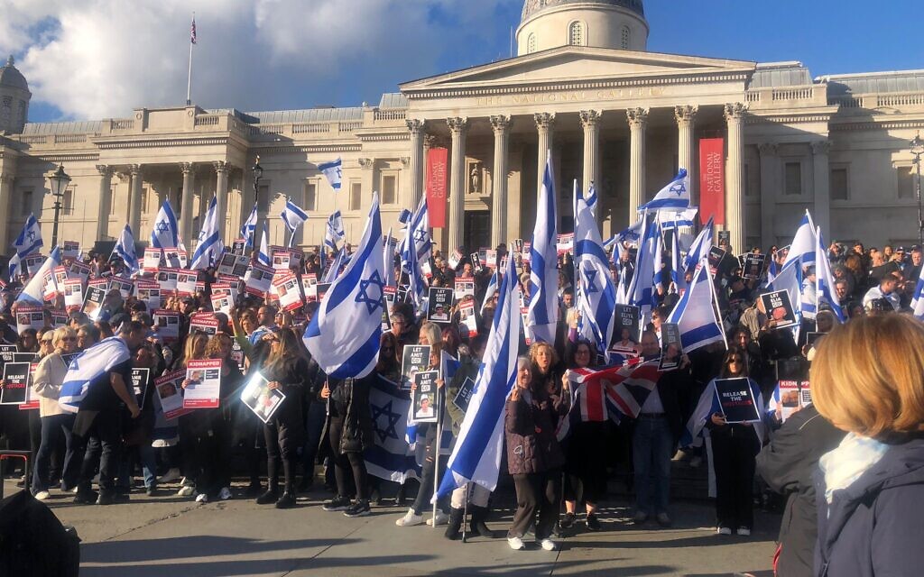 Solidarity rally, October 2023, Trafalgar Square. Pic: Michelle Rosenberg