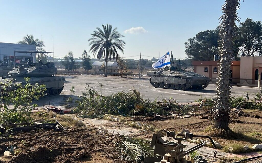 Israeli tanks entering Rafah border crossing in Gaza, May 7 2024. Credit: IDF