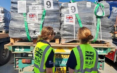 The first shipment of UK Aid has left the port in Cyprus. May 16 2024. Credit. UK Foreign Office.