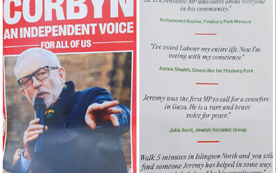 Mohammed Kozbar is the first name on a leaflet of Corbyn supporters urging people to vote for the former Labour Party leader.