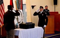 German and American soldiers at Ramstein Air Force Base, Germany honor Nathan Baskind's remains after their excavation. (U.S. Army) German and American soldiers at Ramstein Air Force Base, Germany honor Nathan Baskind's remains after their excavation. (U.S. Army)
