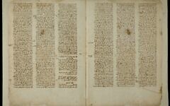 Mezukak Shivatayim, a rare manuscript with an unpublished commentary on Maimonides' Code of Jewish Law [Mishneh Torah] written in Provence by the 14th century scholar Rabbi Joseph ben Shaul Kimhi. Image: Courtesy NLI
