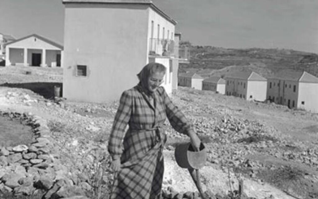 Mrs. Zeppelanger tending her vegetable garden near her home in Kiryat Yovel, Jerusalem, 1951.
Photo by Werner Brown, KKL-JNF Archive Mrs. Zeppelanger tending her vegetable garden near her home in Kiryat Yovel, Jerusalem, 1951.
Photo by Werner Brown, KKL-JNF Archive
