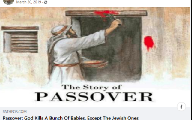 Mez Derak appeared to share antisemitic Passover image