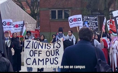 Shocking scenes on campus. Screenshot: YouTube UJS