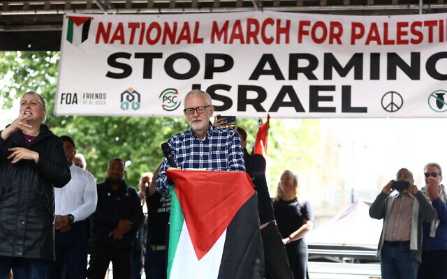 Former Labour Party leader and now Independent MP Jeremy Corbyn – who attended the Durham Miners' Gala – addresses a march in central London organised by the Palestine Solidarity Campaign.