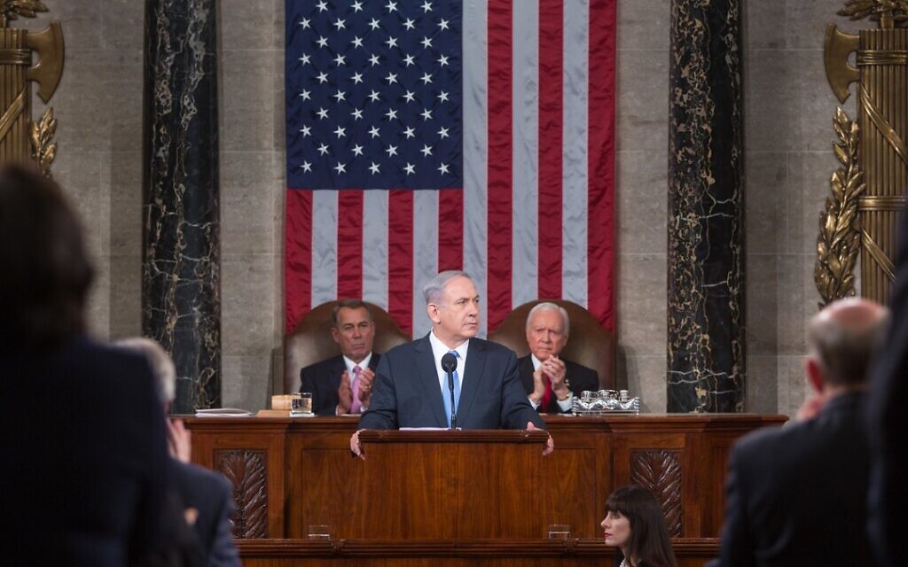 It was a typically pugnacious Netanyahu speech, full of lines designed to bring the politicians from both sides of the House to their feet