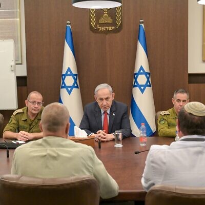 Prime Minister Benjamin Netanyahu, 1 July 2024, at the Prime Minister's Office in Jerusalem, met with Israel National Defense College cadets. Credit: Koby Gideon (GPO)