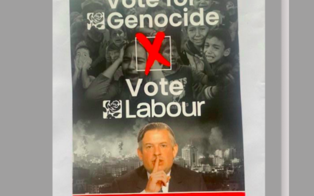 Inflammatory leaflet delivered by pro-Palestine activists in Leicester South where ex MP Jon Ashworth was defeated at the election