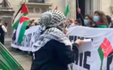 Group called Workers For A Free Palestine stage protest outside the Foreign Office
